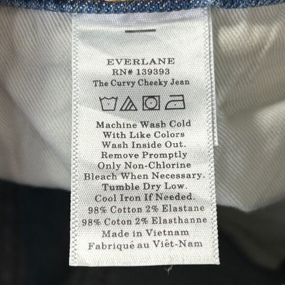 Everlane The Curvy Cheeky Jean Blue Organic Cotton Women's 23 Regular NWT - Picture 10 of 12